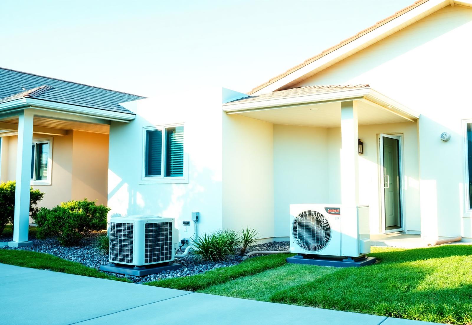 Modern home exterior with an air conditioning unit